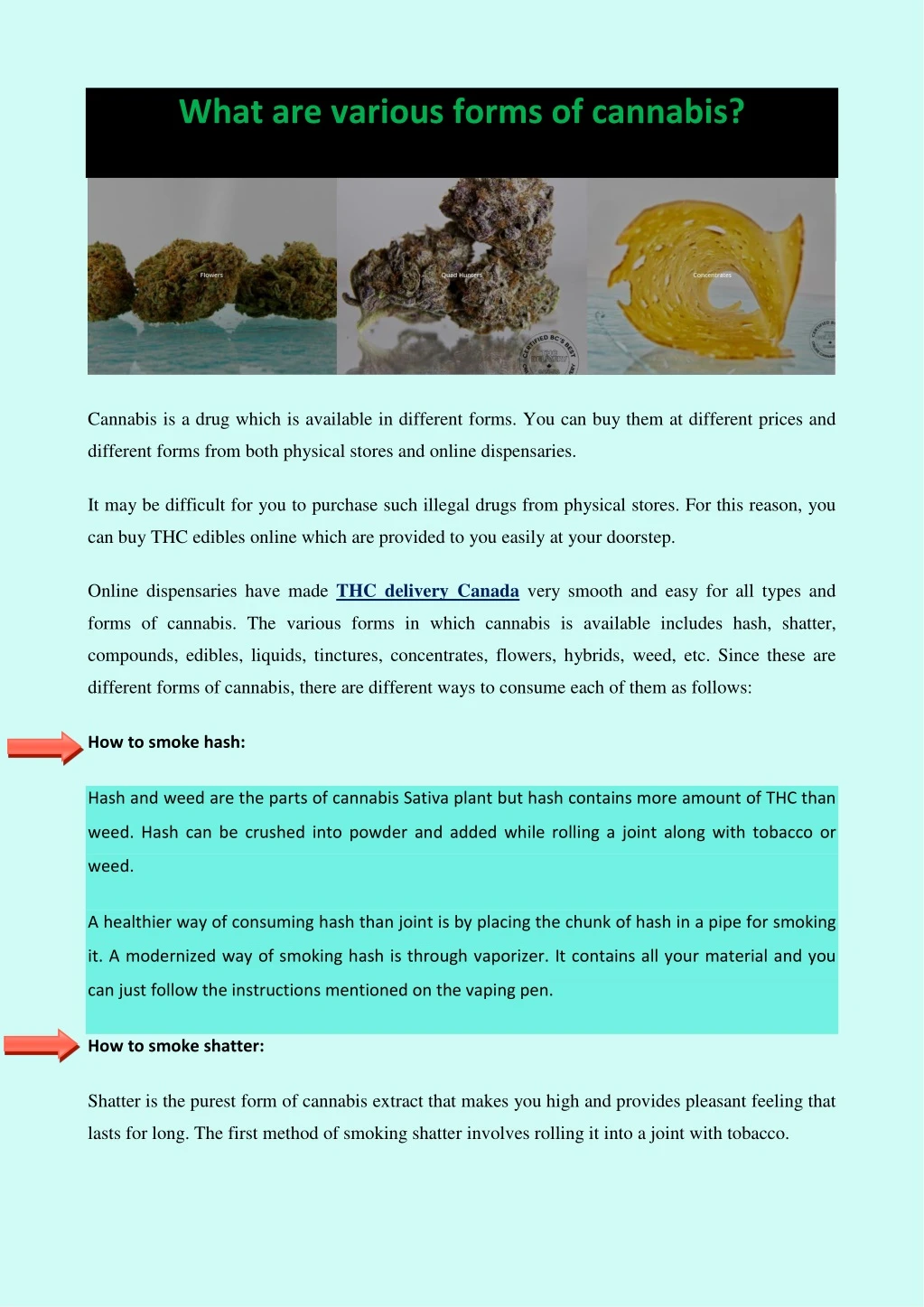 what are various forms of cannabis