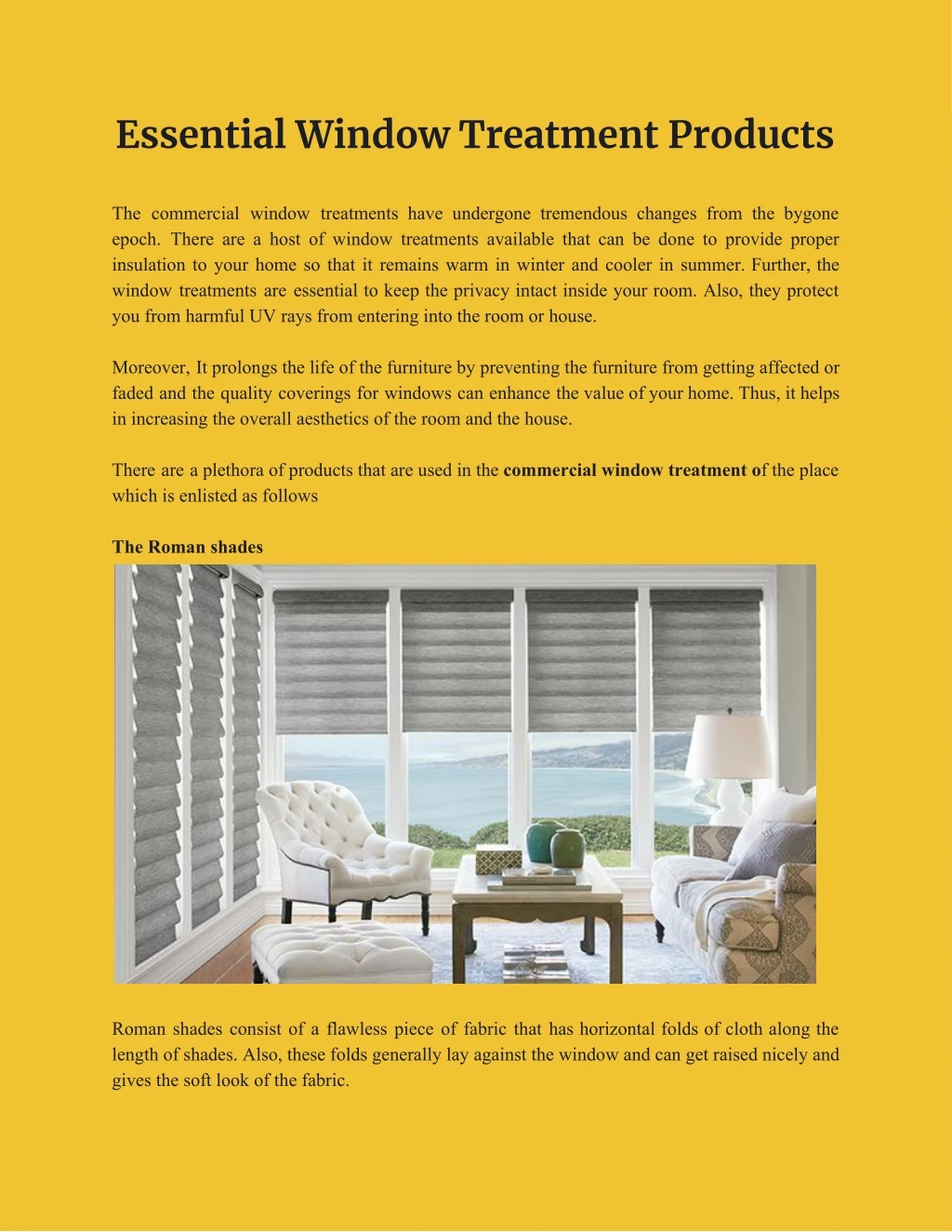essential window treatment products