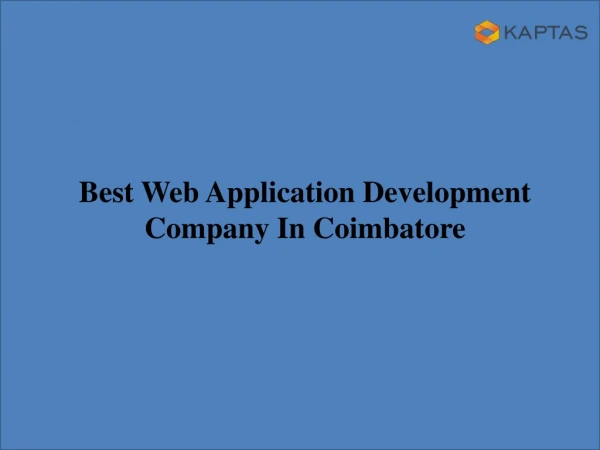 Custom Web Application Development Company in Coimbatore