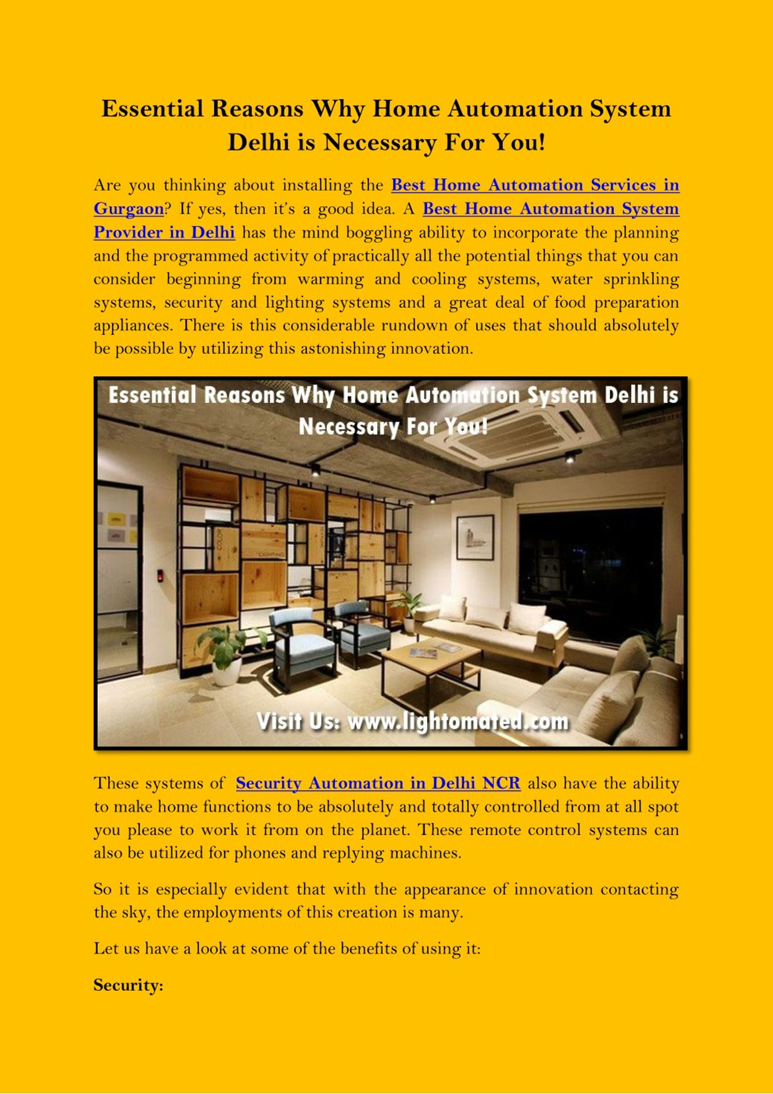 PPT - Essential Reasons Why Home Automation System Delhi is Necessary ...