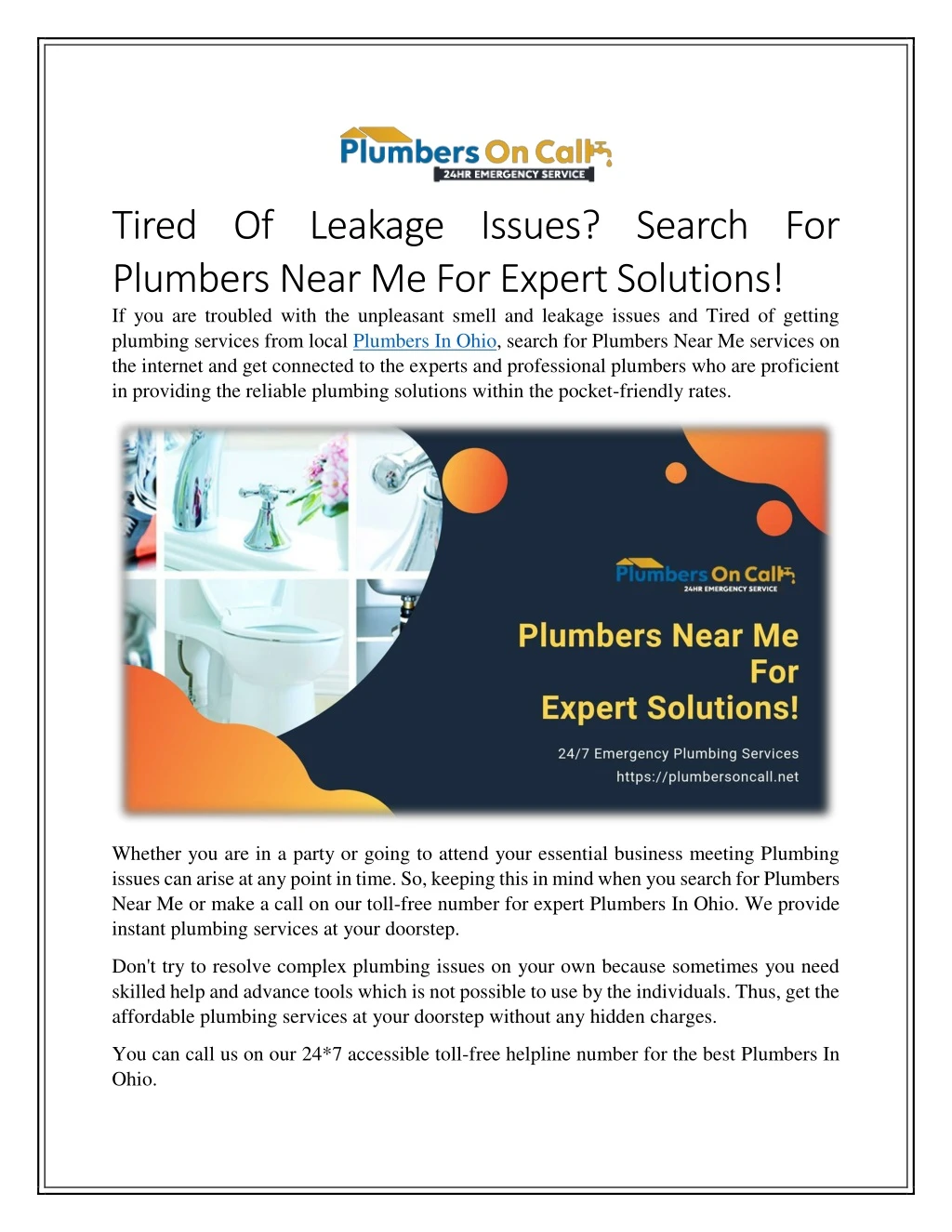 tired of leakage issues search for plumbers near