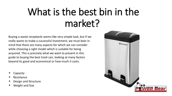 The best trash bin in the market