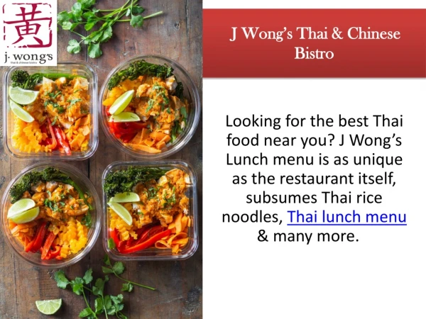 Best Thai & Chinese Lunch Menu in Salt Lake City