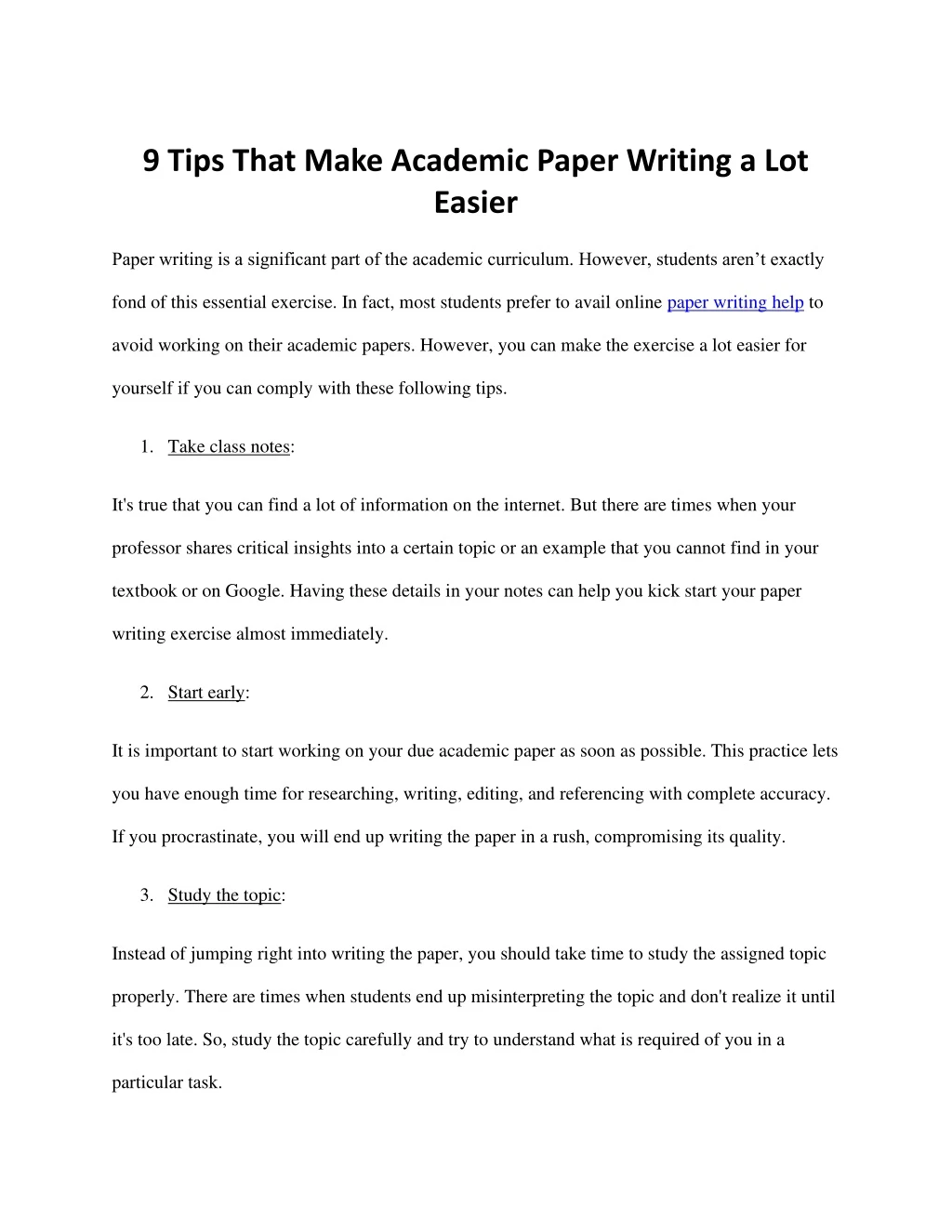 9 tips that make academic paper writing