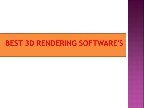 Best 3D Rendering Software's