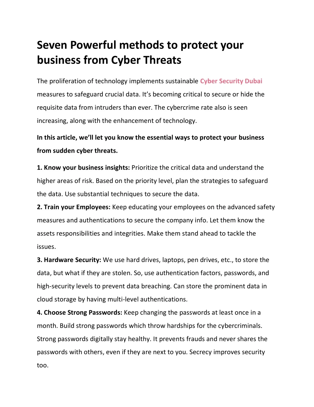 seven powerful methods to protect your business