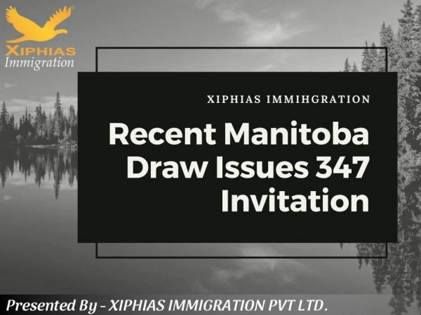 Recent Manitoba Draw Issues 347 Invitation - XIPHIAS