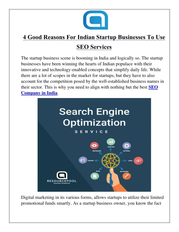 4 Good Reasons For Indian Startup Businesses To Use SEO Services