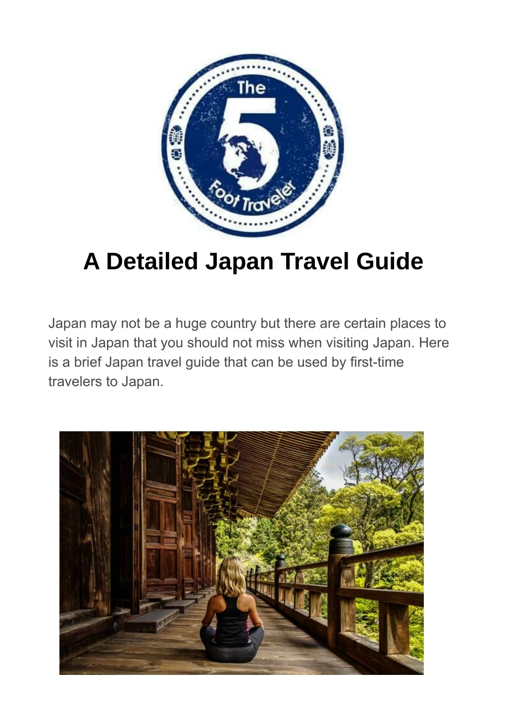a detailed japan travel guide