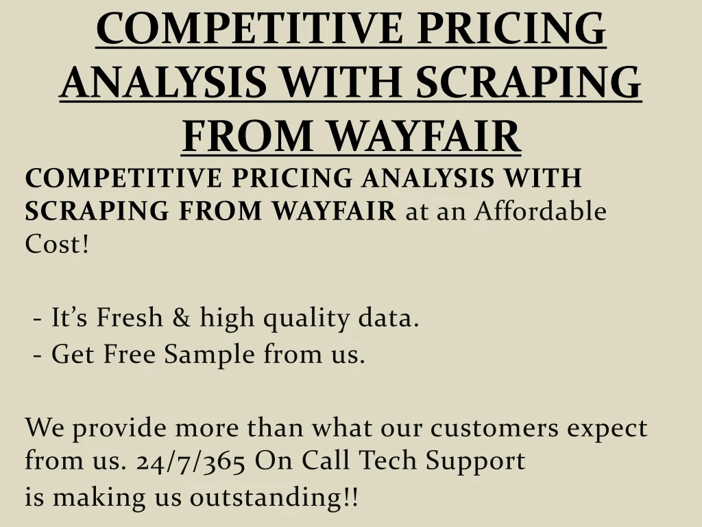 competitive pricing analysis with scraping from wayfair