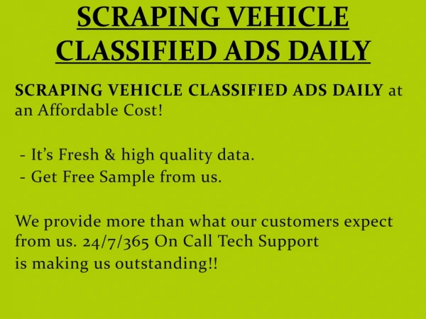 SCRAPING VEHICLE CLASSIFIED ADS DAILY