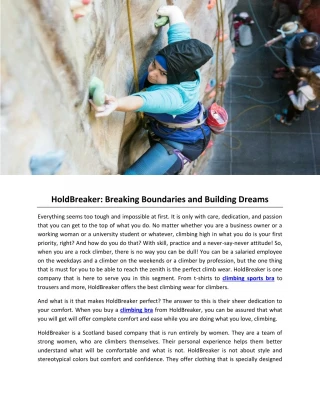 HoldBreaker: Breaking Boundaries and Building Dreams - slide 1