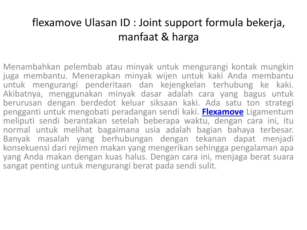 flexamove ulasan id joint support formula bekerja manfaat harga