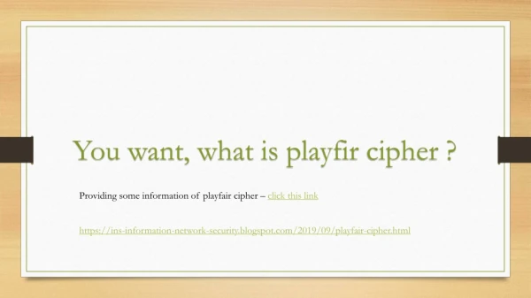 playfair cipher