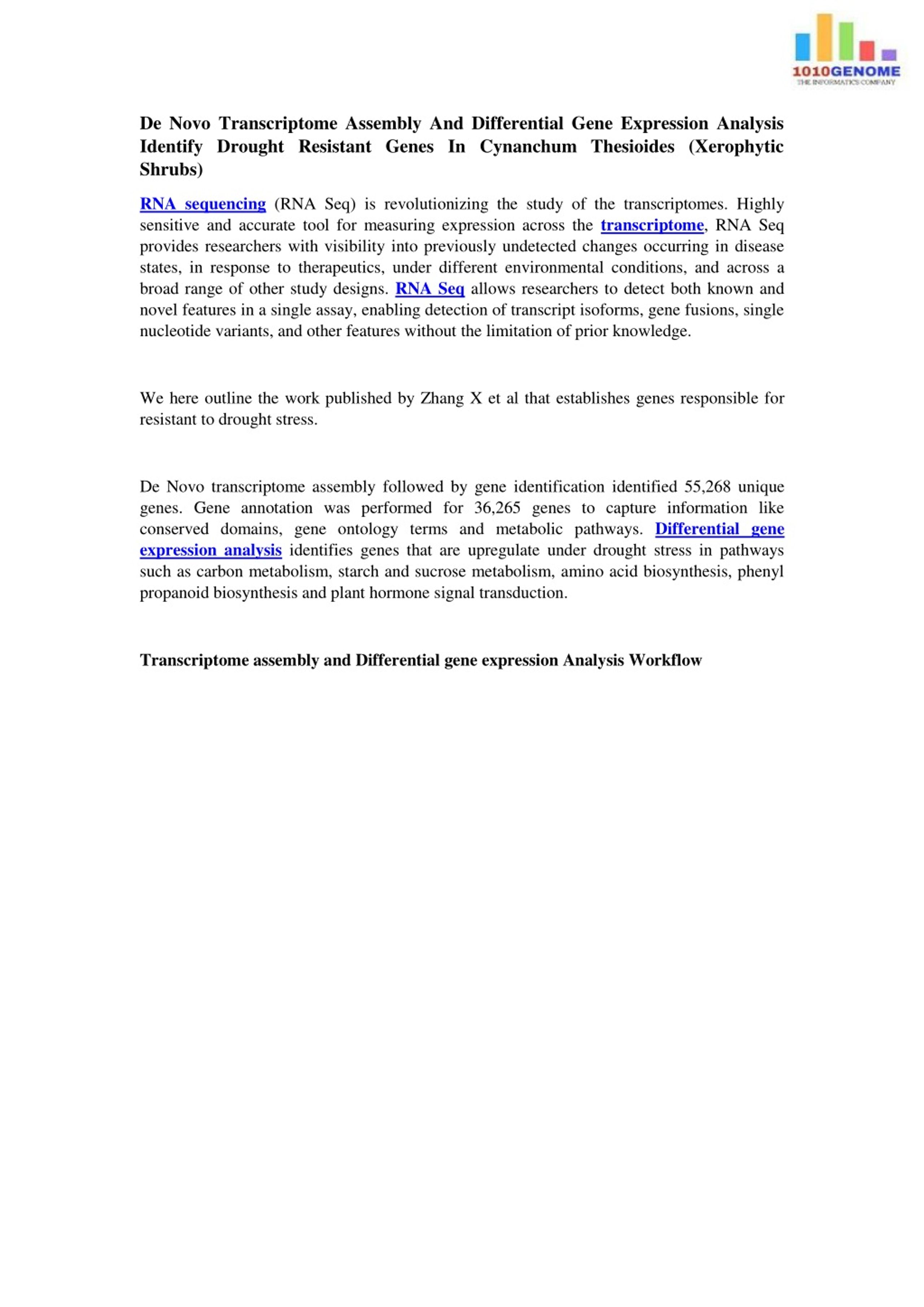 PPT - De novo Transcriptome Assembly and Differential Gene Expression ...