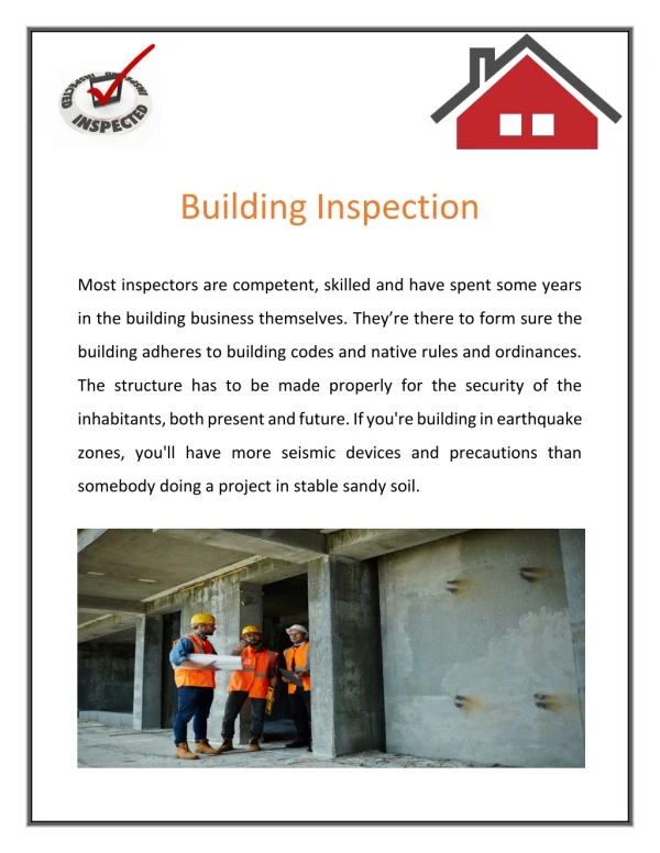Get Advice of Building Inspection