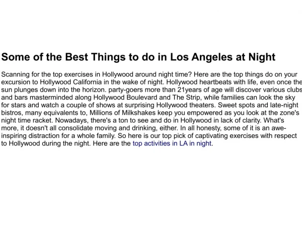 best things to do in LA at night