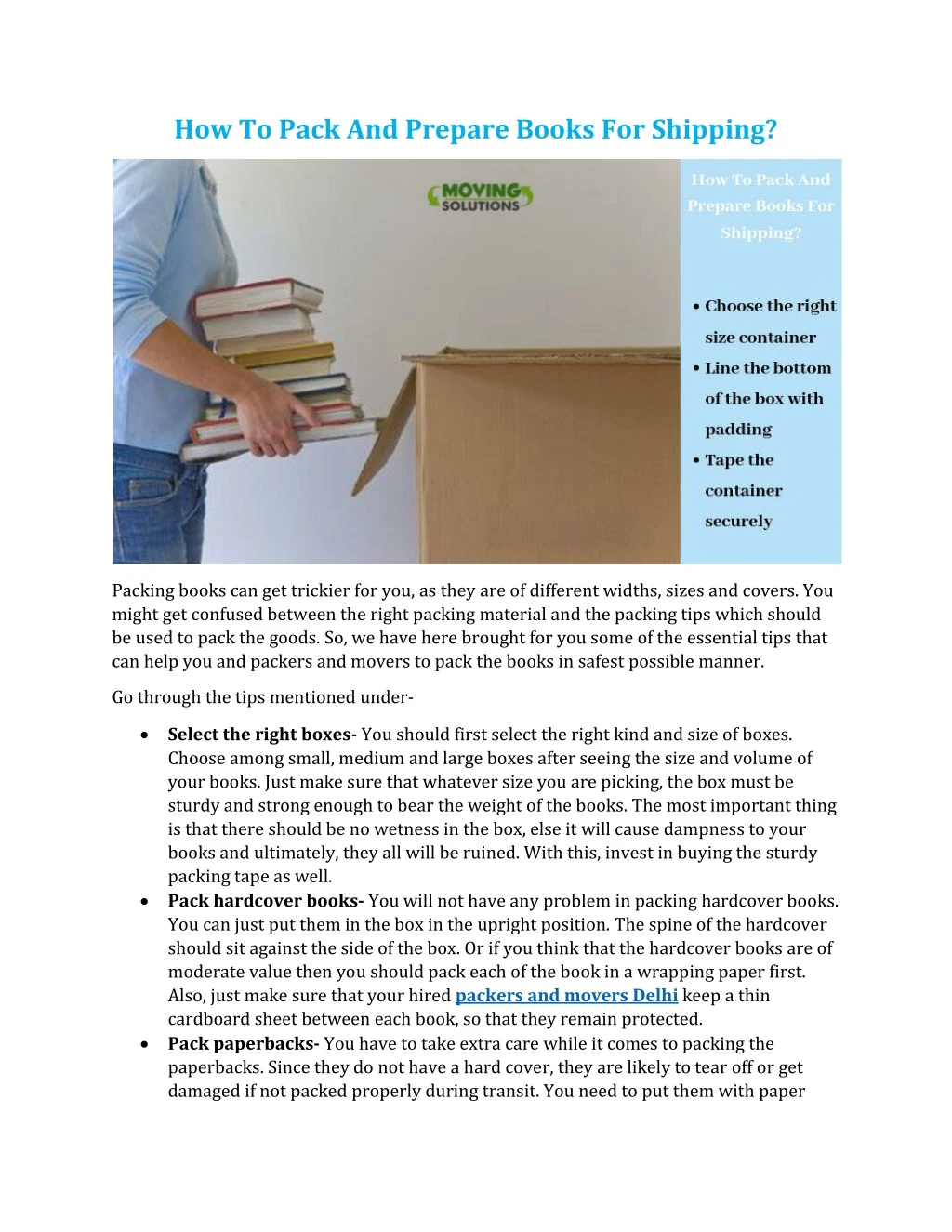 how to pack and prepare books for shipping