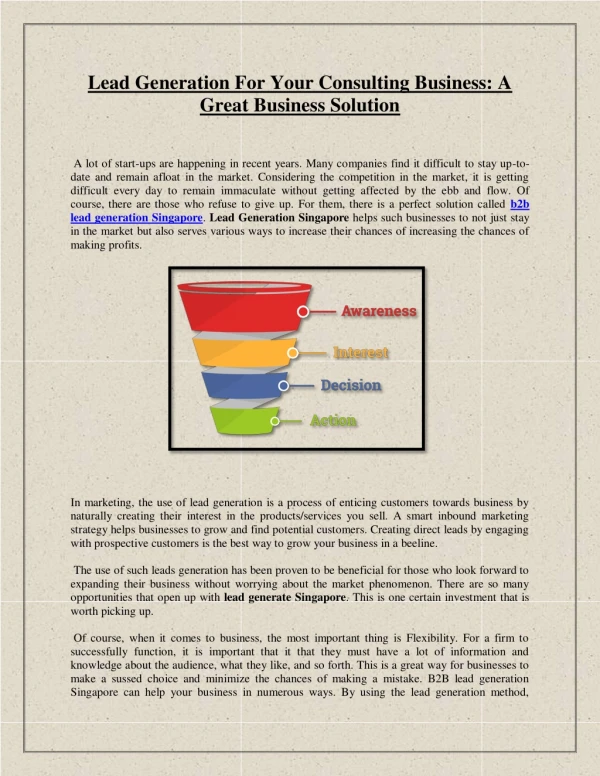 Lead Generation For Your Consulting Business: A Great Business Solution