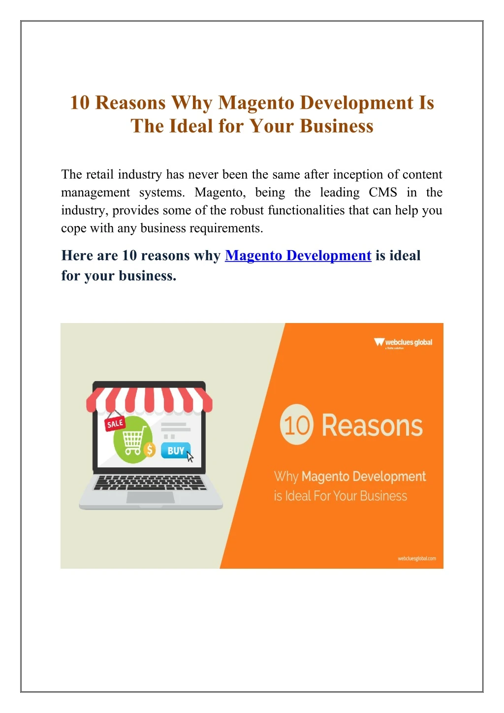 10 reasons why magento development is the ideal