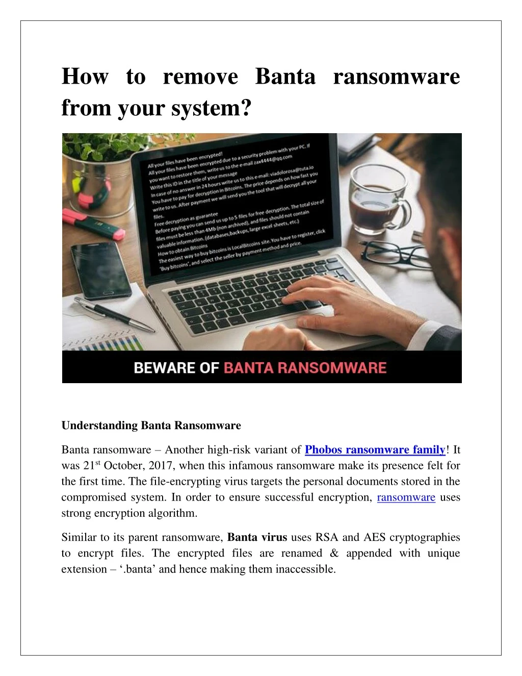 how to remove banta ransomware from your system