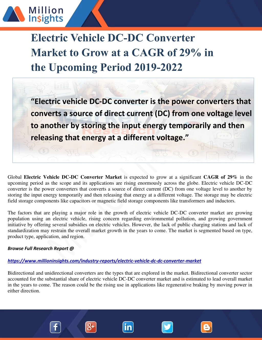 electric vehicle dc dc converter market to grow