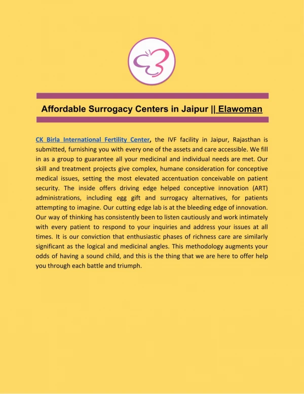Affordable Surrogacy Centers in Jaipur