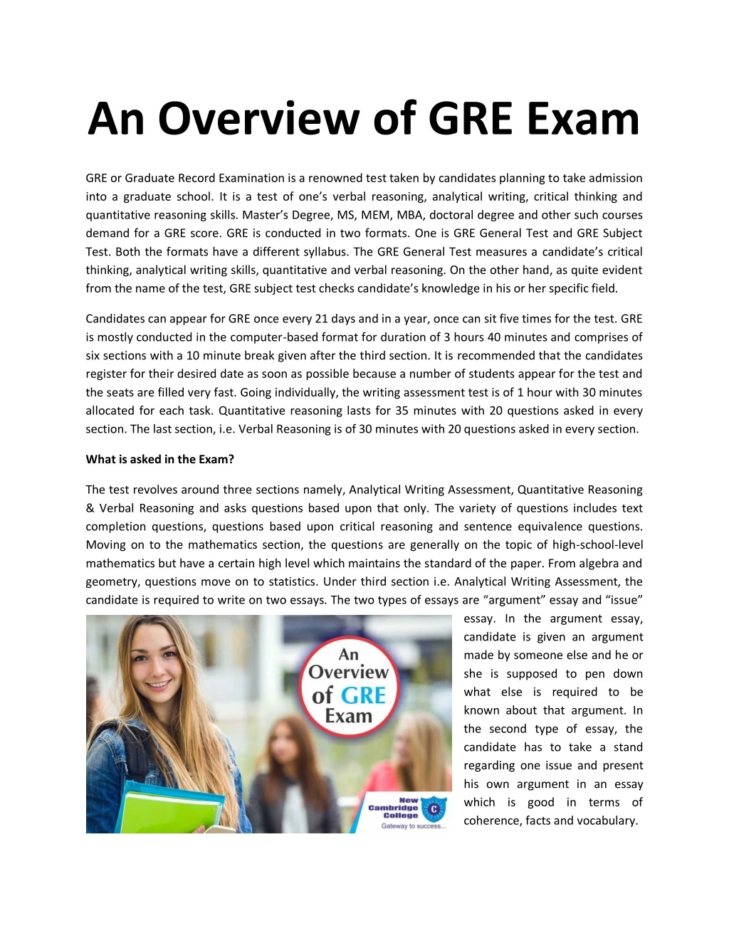 an overview of gre exam