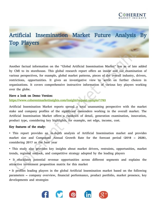 Artificial Insemination Market Future Analysis By Top Players