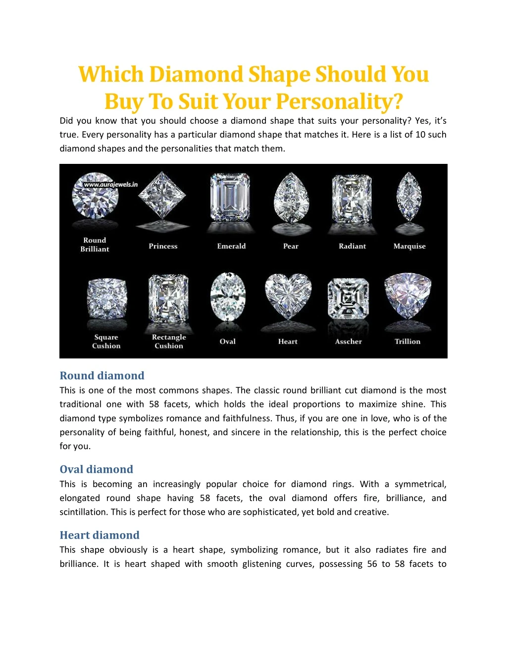 which diamond shape should you buy to suit your