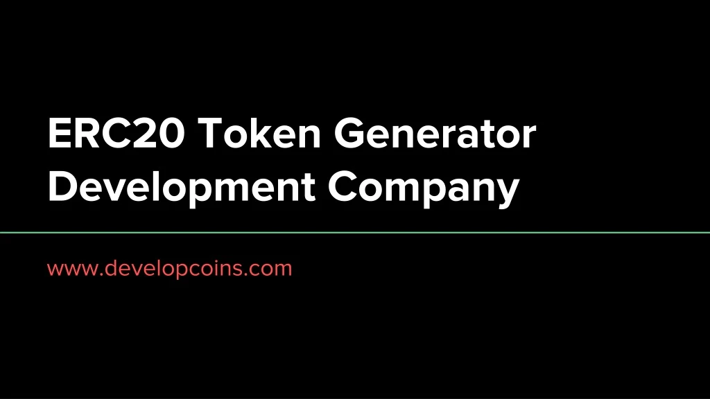 erc20 token generator development company