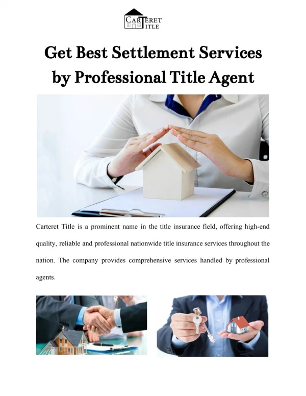 Get Best Settlement Services by Professional Title Agent