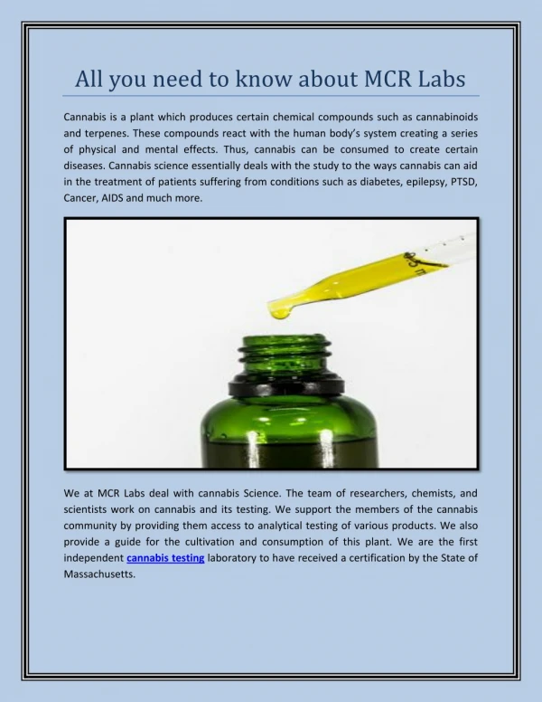 all you need to know about mcr labs