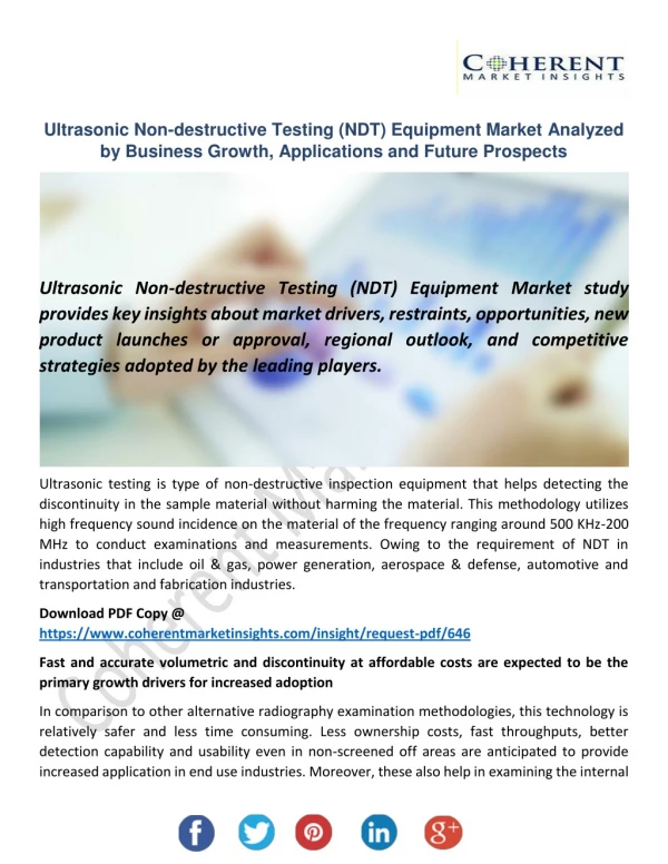 Ultrasonic Non-destructive Testing (NDT) Equipment Market