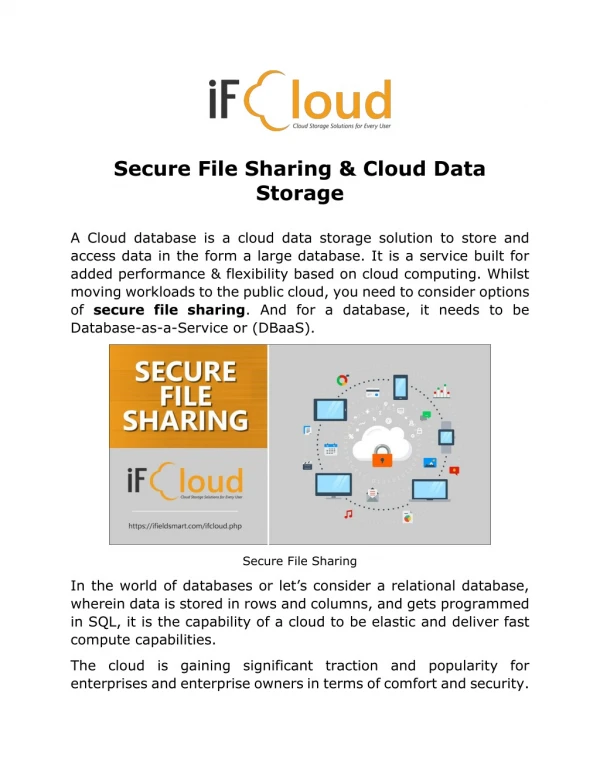 Secure File Sharing & Cloud Data Storage