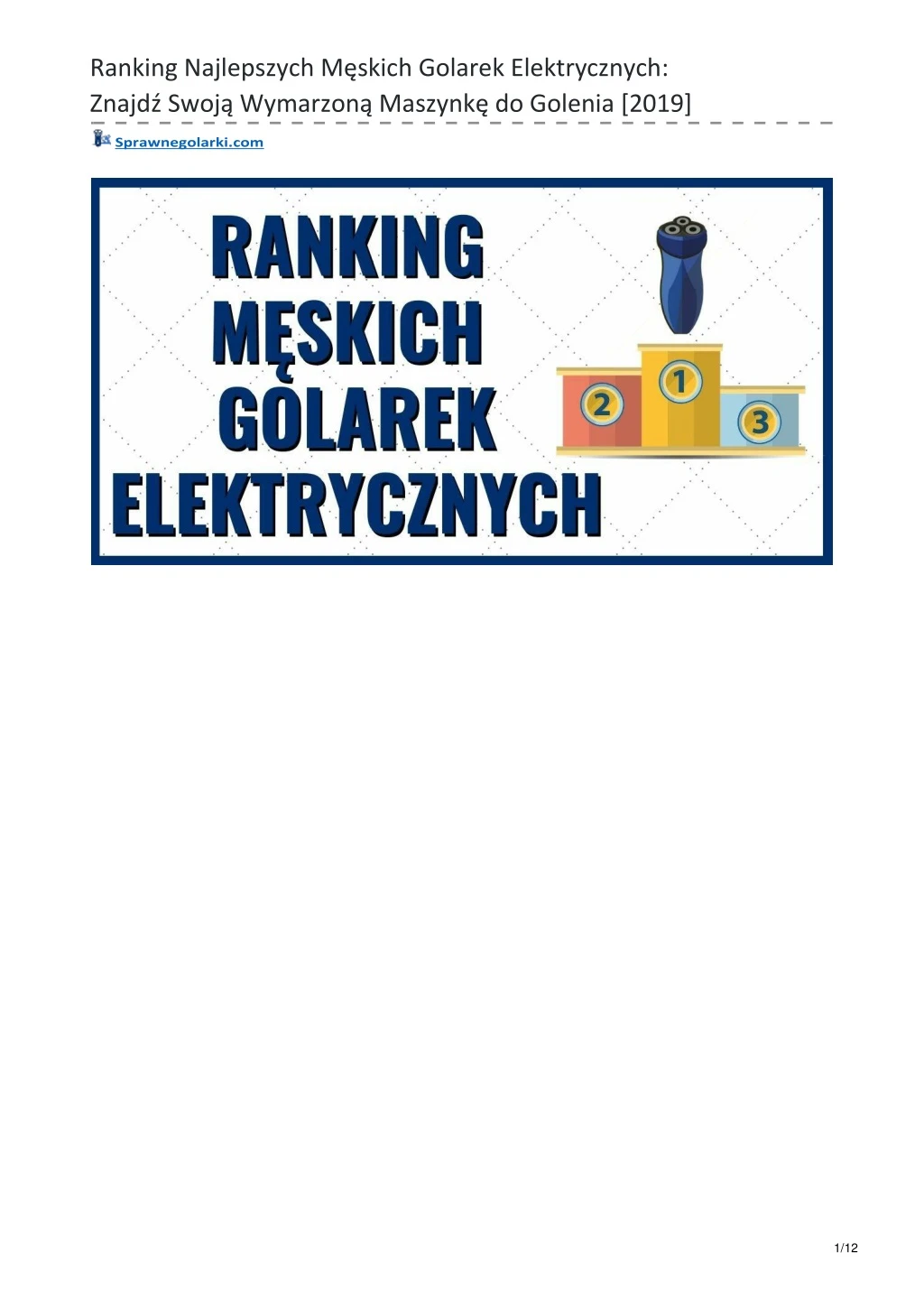 ranking najlepszych m skich golarek elektrycznych