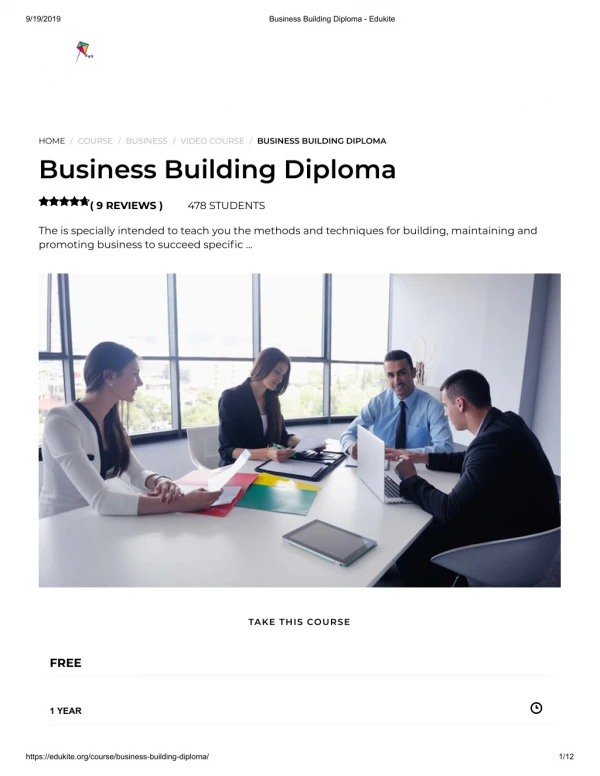 Business Building Diploma - Edukite