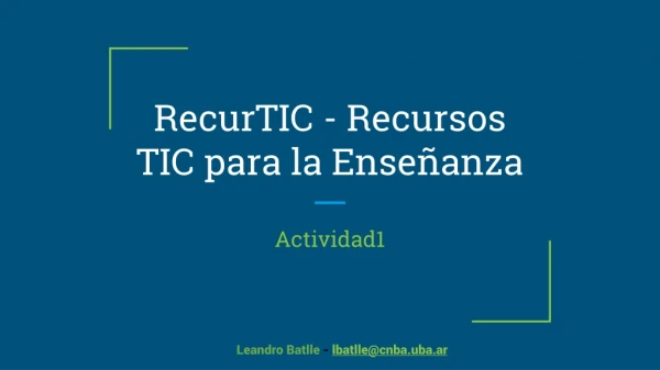 RecurTIC - Recursos TIC para la Enseñanza