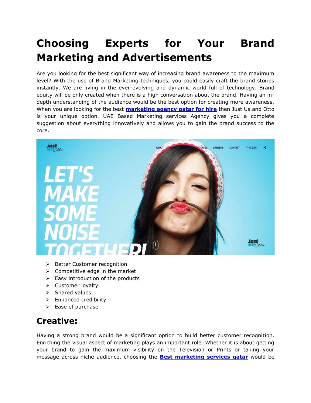 choosing marketing and advertisements