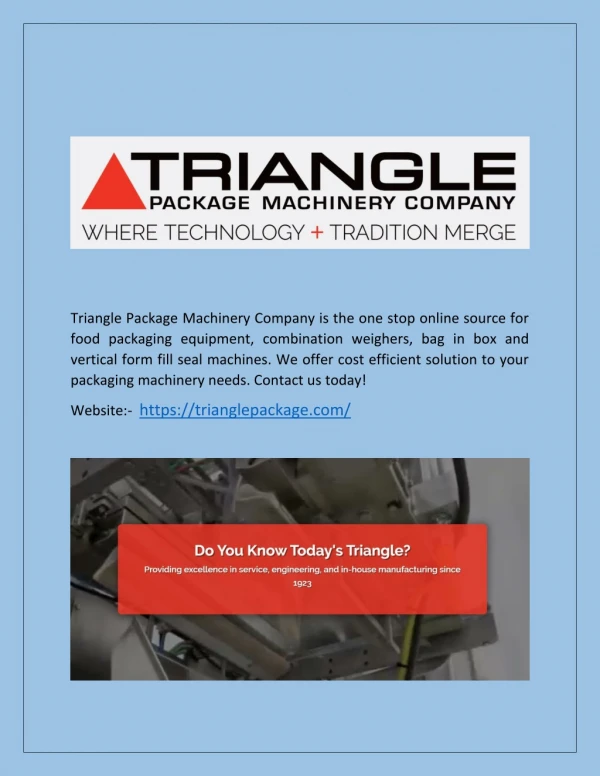 Triangle Combination Weighers and Weighing Manufacturers