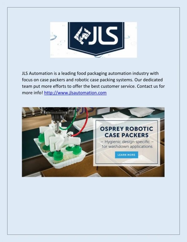 (jlsautomation.com)Case Packers and Robotic Case Packing Systems