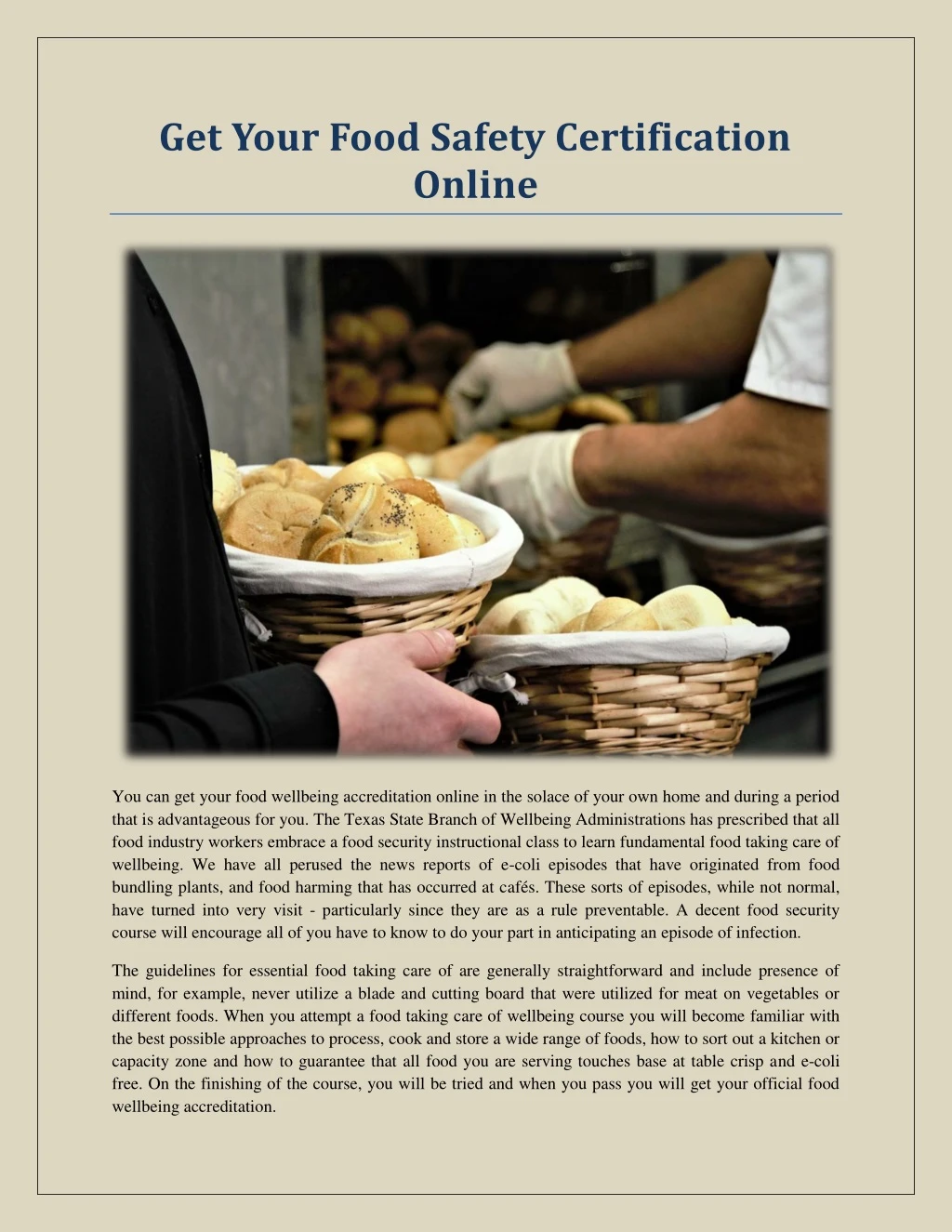 get your food safety certification online