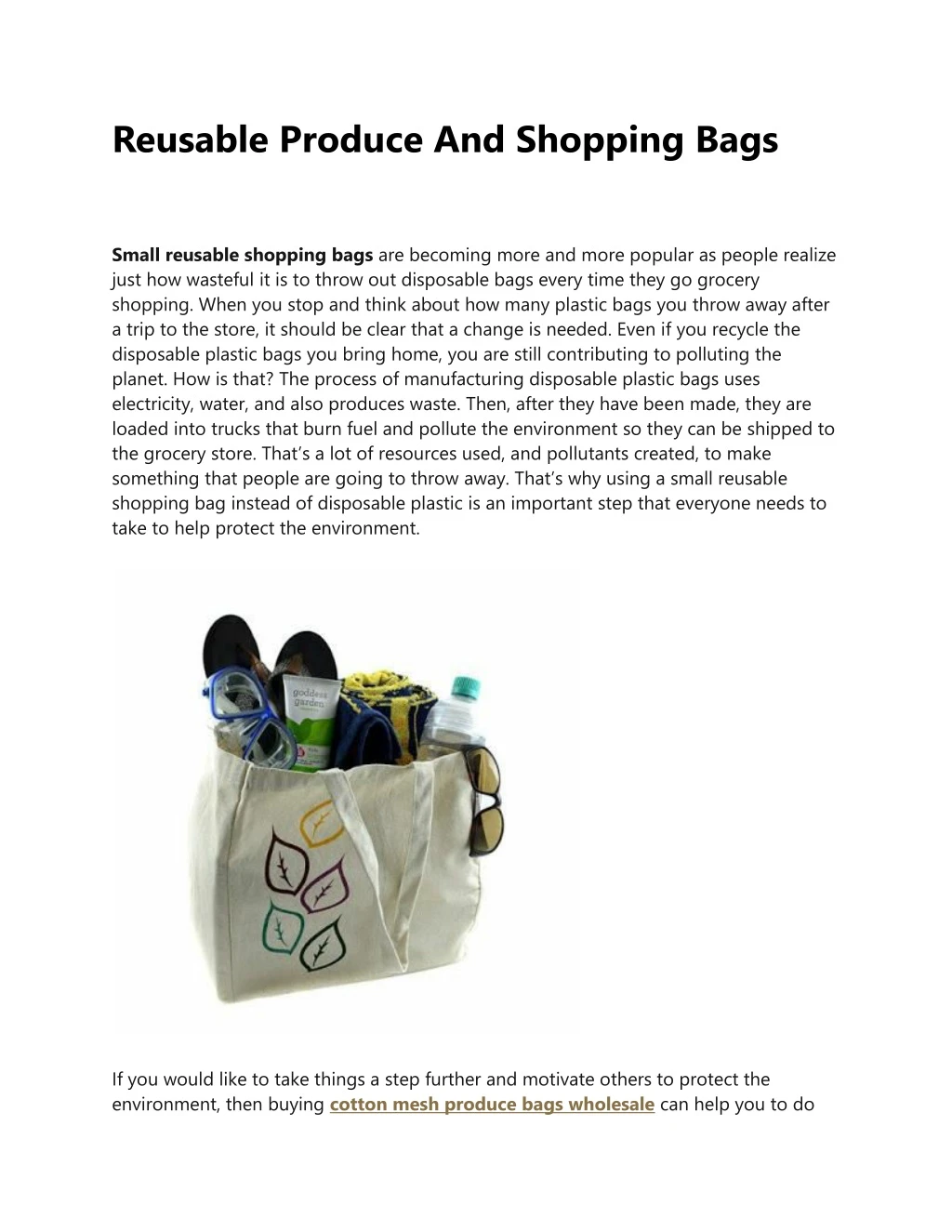 reusable produce and shopping bags