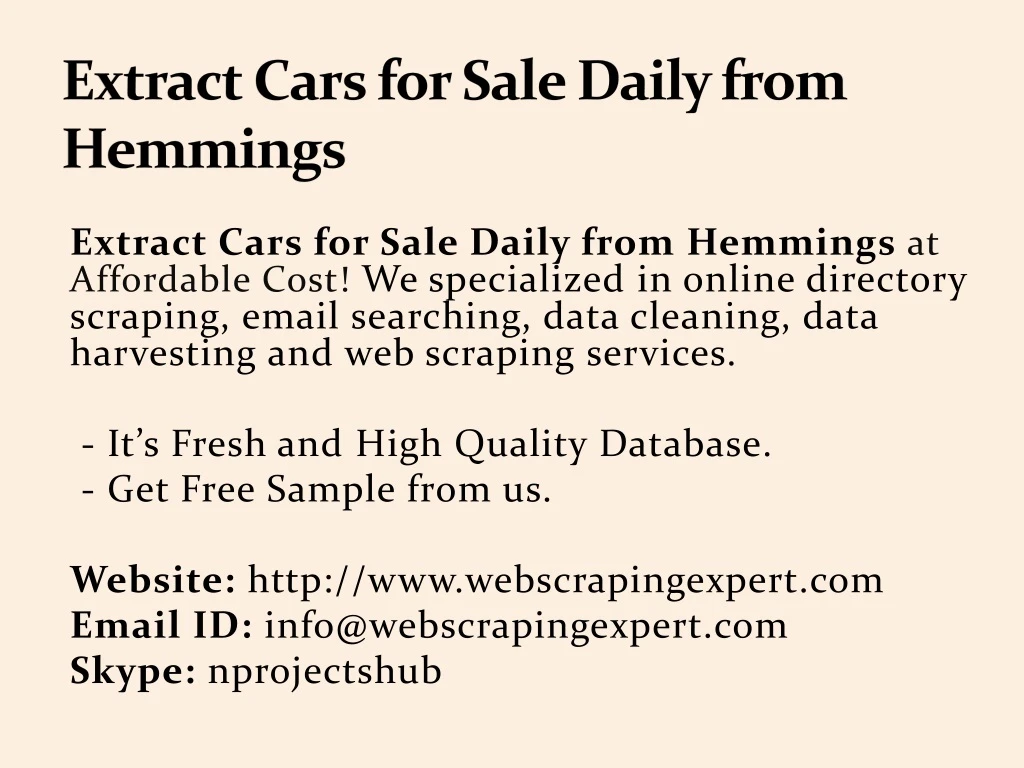 extract cars for sale daily from hemmings