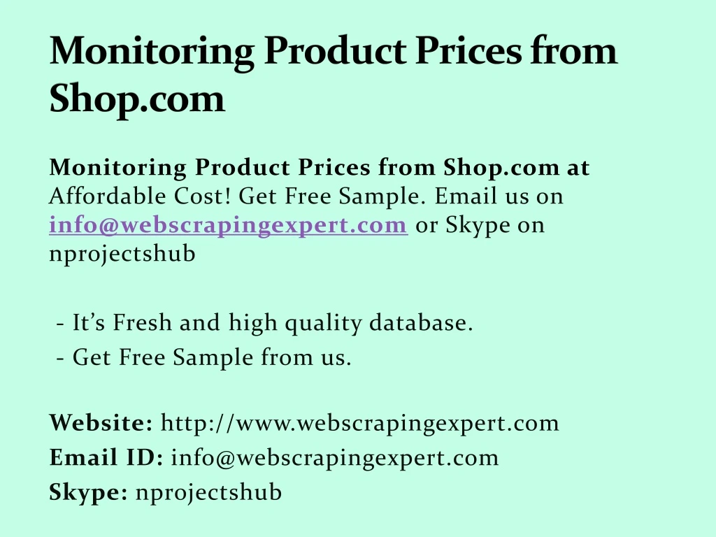 monitoring product prices from shop com