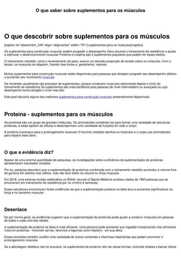 O que descobrir sobre suplementos para os músculos