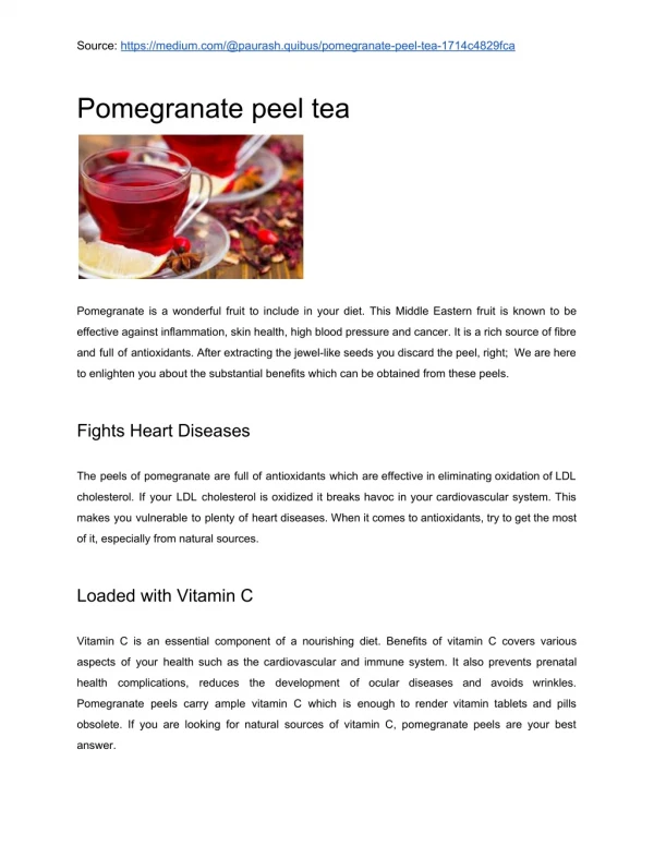 Pomegranate peel tea