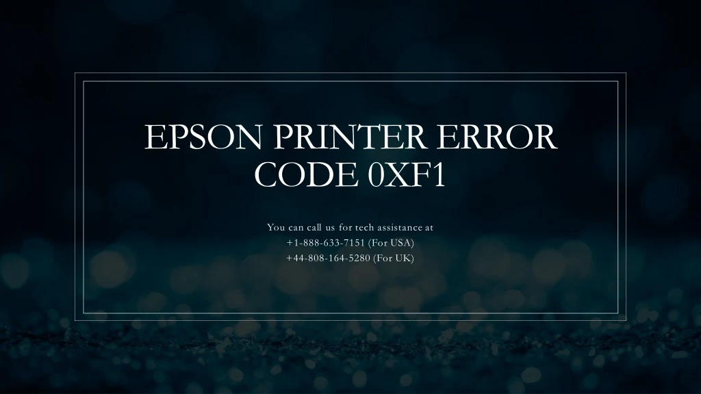 epson printer error code 0xf1