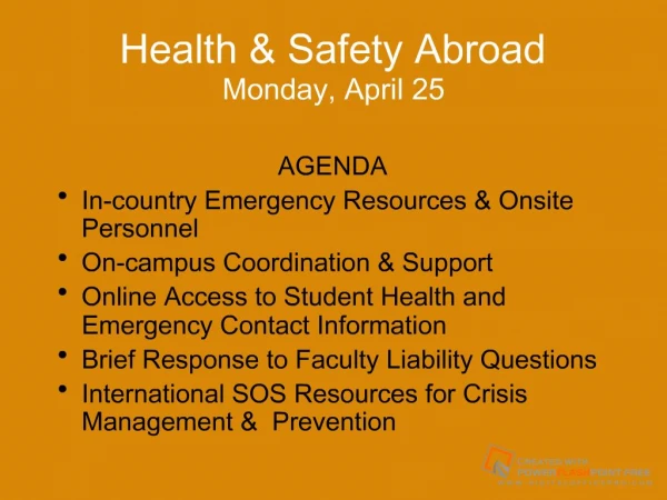 Health Safety Abroad