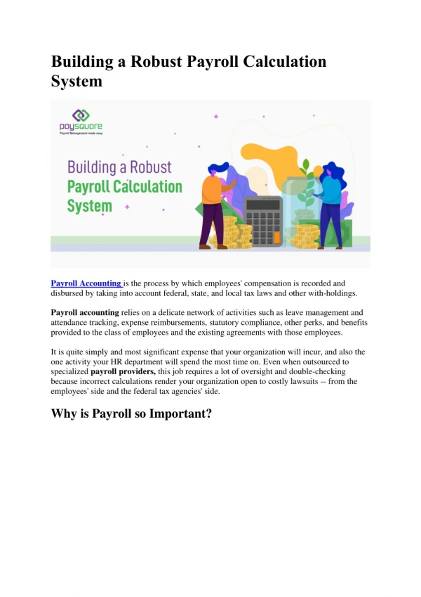 Building a Robust Payroll Calculation System